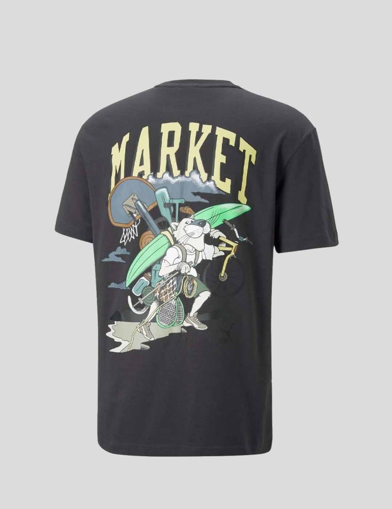 T-shirt PUMA x mercato rilassato tee phantom nero